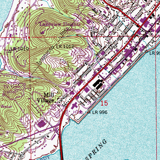 Topographic Map of Lake Shopping Center, AL