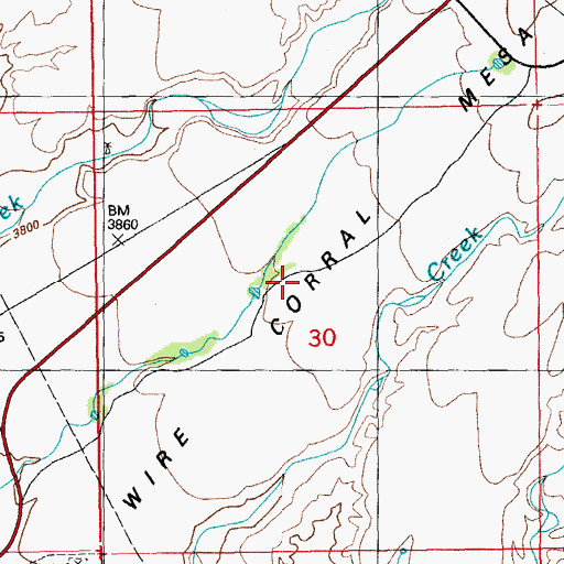 Topographic Map of Wire Corral Mesa, AZ