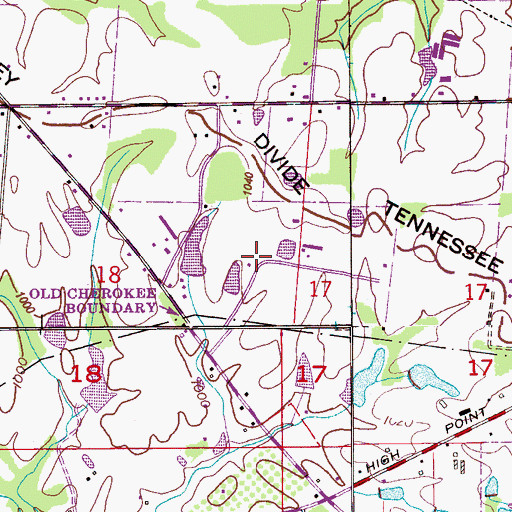 Topographic Map of Little Branch Church, AL