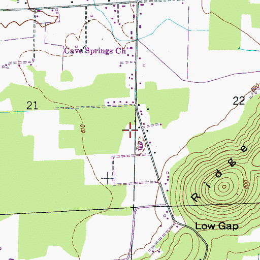 Topographic Map of Lowe (historical), AL