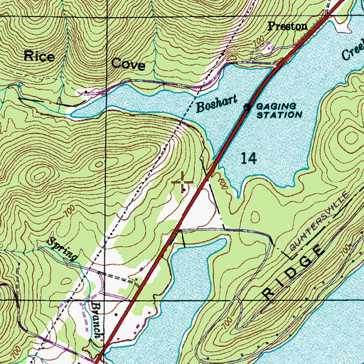 Topographic Map of Mannings Store (historical), AL