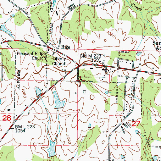 Topographic Map of May Apple (historical), AL
