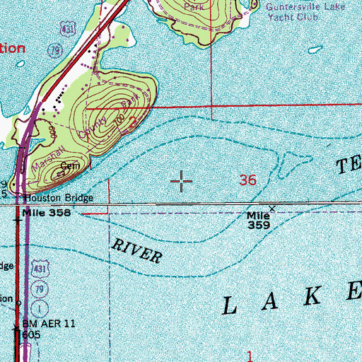 Topographic Map of McKee Island (historical), AL