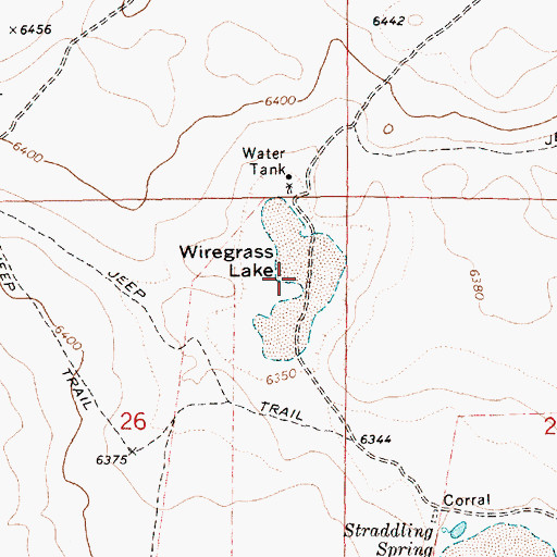 Topographic Map of Wiregrass Lake, AZ