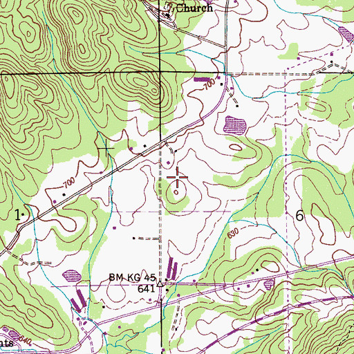 Topographic Map of Mount Moriah School (historical), AL