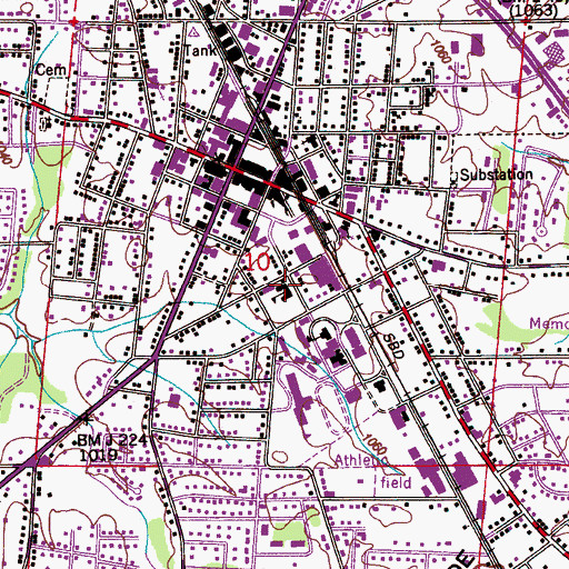 Topographic Map of Northeast Alabama Agricultural School (historical), AL
