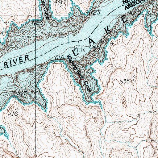 Topographic Map of Wishing Well Cove, AZ