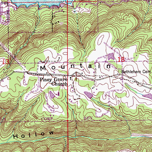Topographic Map of Pine Grove Church, AL