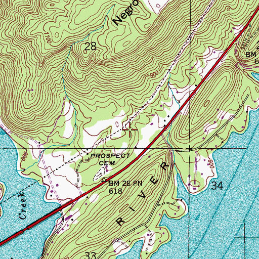 Topographic Map of Pine Island Church, AL