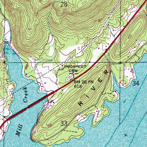 Topographic Map of Prospect Church, AL