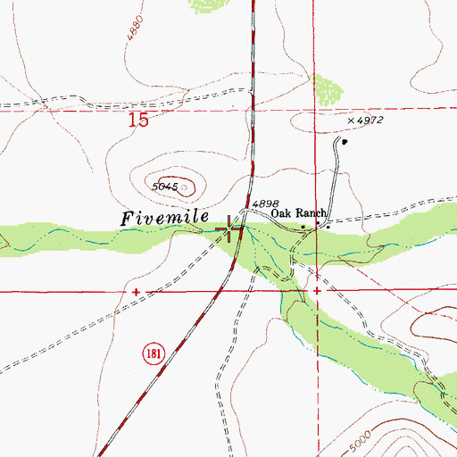 Topographic Map of Witch Creek, AZ