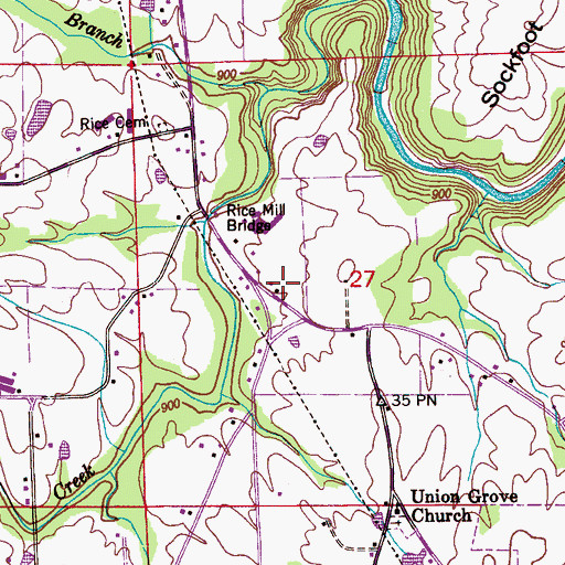 Topographic Map of Rice School (historical), AL