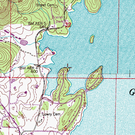 Topographic Map of Riverview Campground, AL