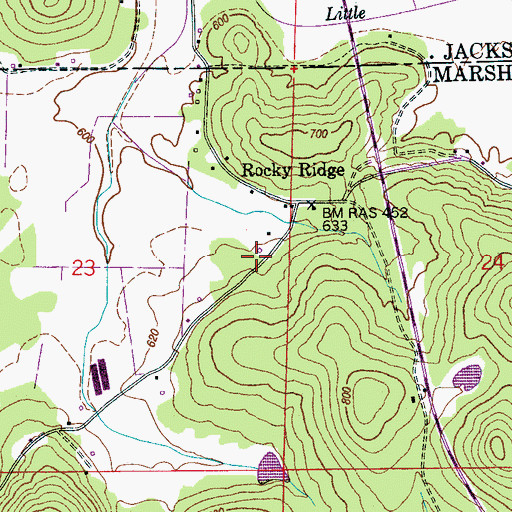 Topographic Map of Rocky Ridge School (historical), AL