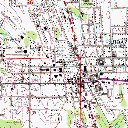 Topographic Map of Saint Paul Methodist Church, AL