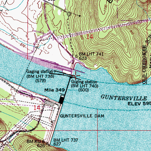 Topographic Map of Speers Landing (historical), AL