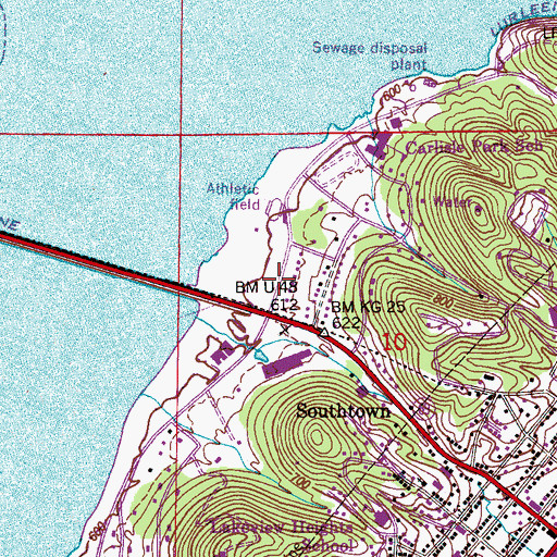 Topographic Map of Tom Jackson Park, AL