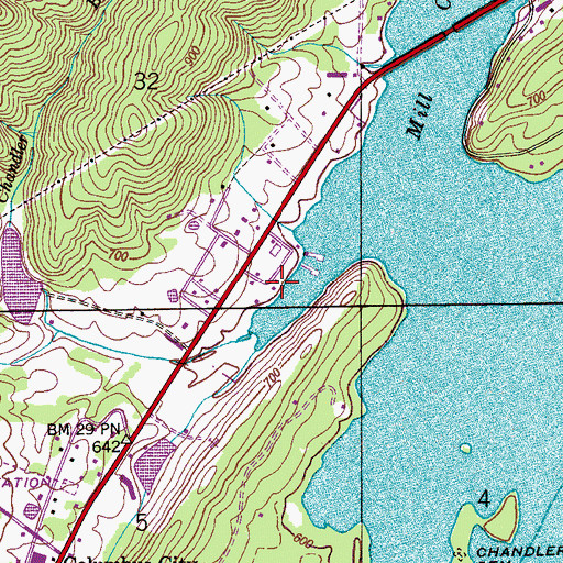 Topographic Map of Turner Marina, AL