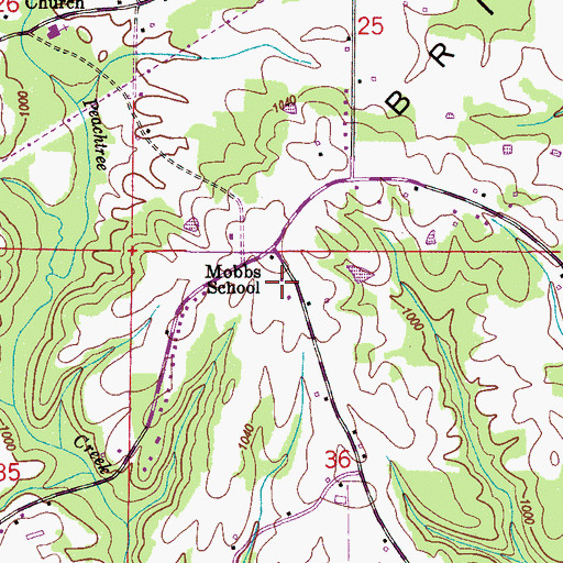Topographic Map of Union Chapel Church, AL