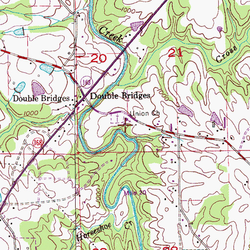 Topographic Map of Union School (historical), AL