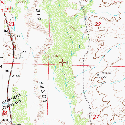 Topographic Map of Big Wash, AZ