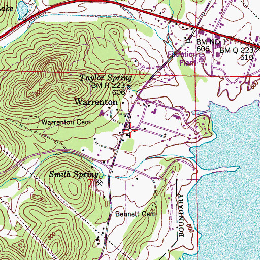 Topographic Map of Warrenton Church, AL