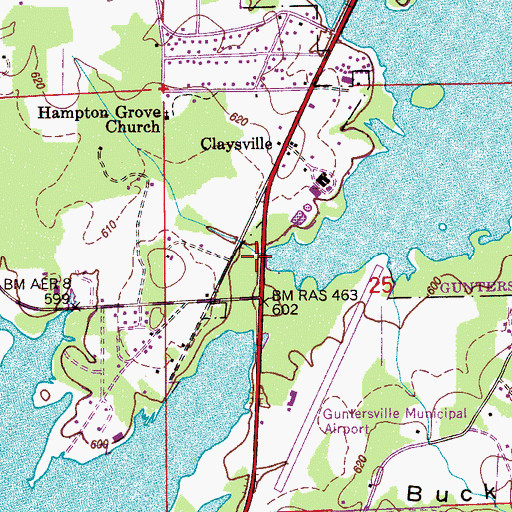 Topographic Map of Williams Marina, AL