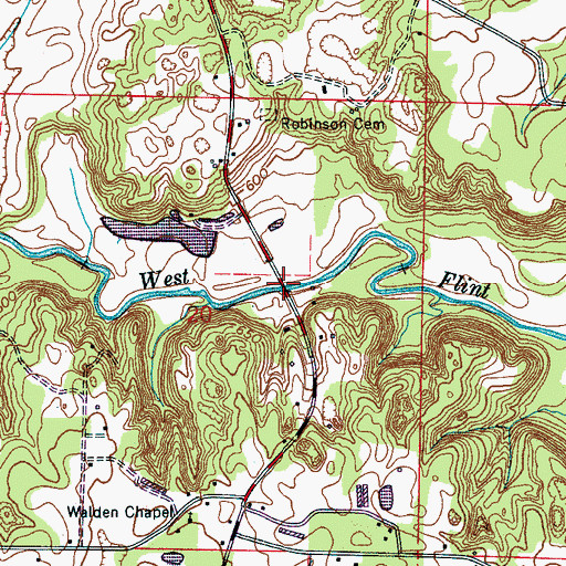 Topographic Map of Kirby Bridge, AL