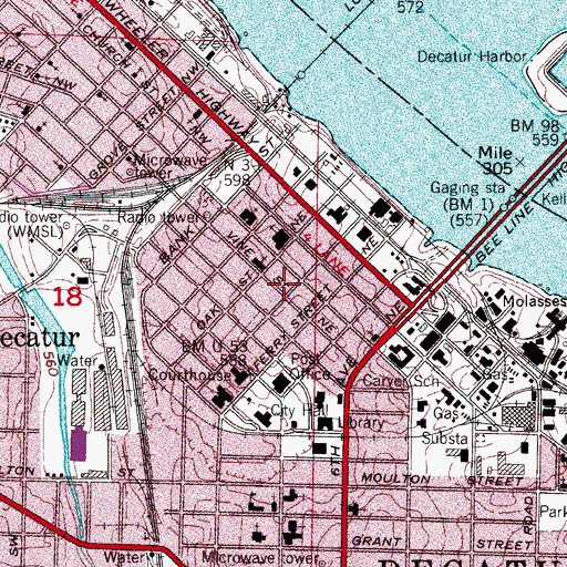 Topographic Map of Lafayette Street Public School (historical), AL