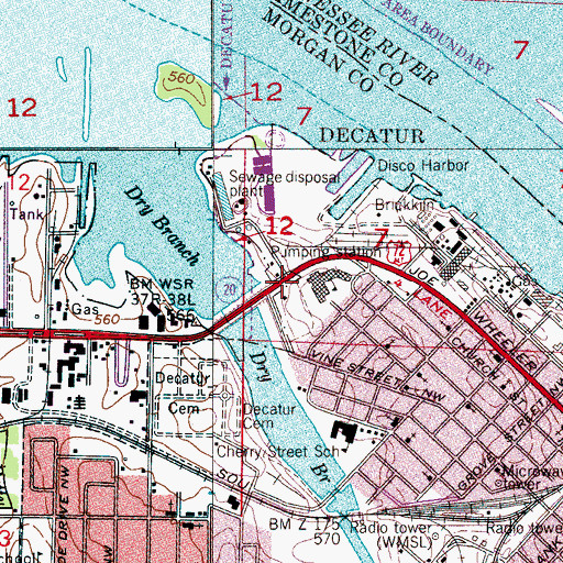 Topographic Map of Lakeview Elementary School, AL