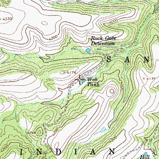 Topographic Map of Wob Tank, AZ
