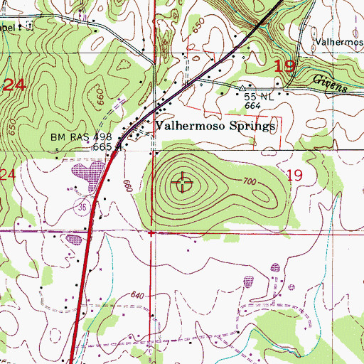 Topographic Map of Little Mountain, AL