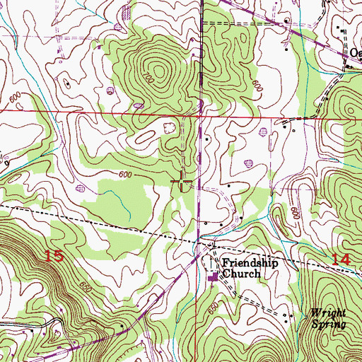 Topographic Map of Maple Grove School (historical), AL