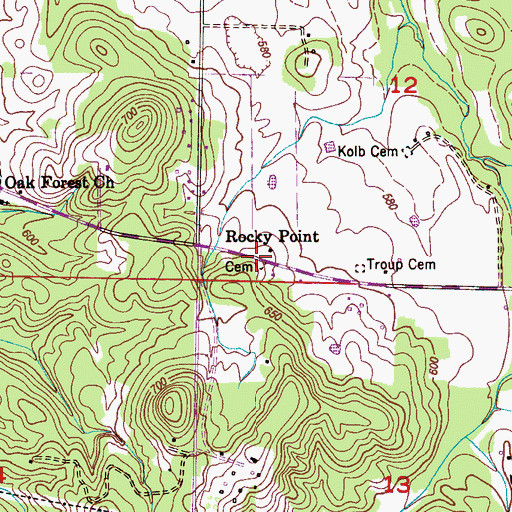 Topographic Map of Meyer Cemetery, AL