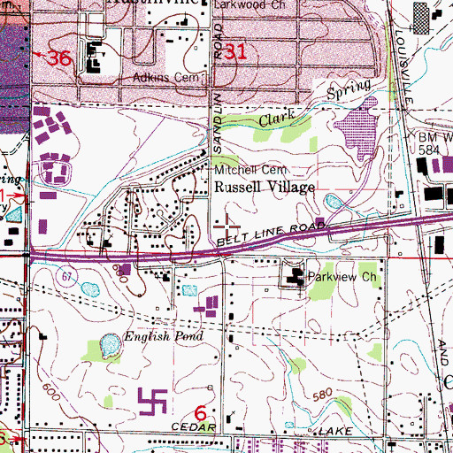 Topographic Map of Morgan Lake Park, AL