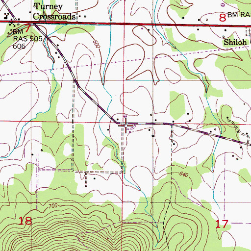Topographic Map of Mount Hope Church (historical), AL
