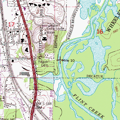 Topographic Map of Mount Pisgah Ford, AL
