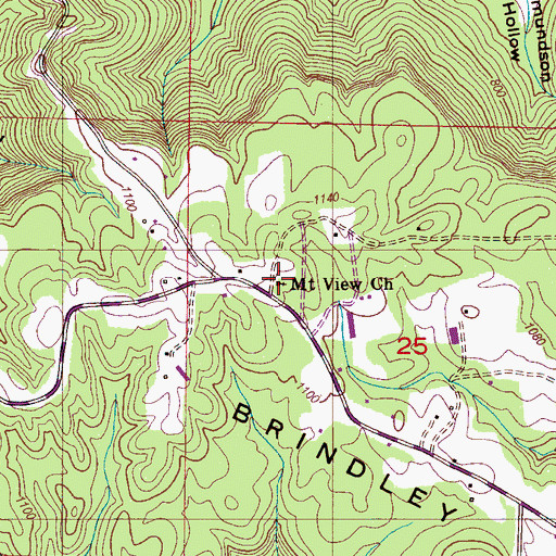 Topographic Map of Mountain View School (historical), AL
