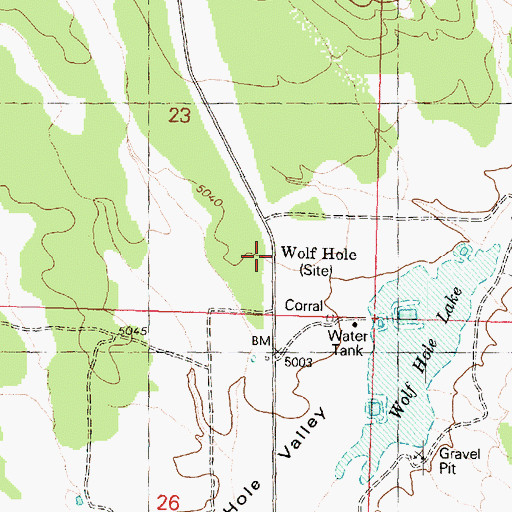 Topographic Map of Wolf Hole, AZ