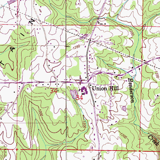 Topographic Map of New Canaan Baptist Church, AL