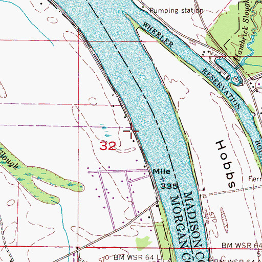 Topographic Map of Northeast Morgan County Water Treatment Plant, AL