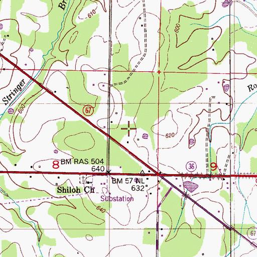 Topographic Map of Pence, AL