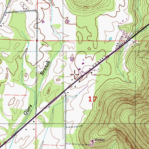 Topographic Map of Pine Grove Church, AL