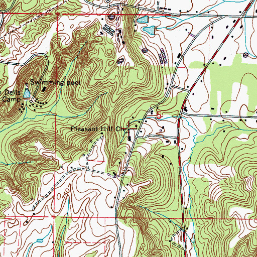 Topographic Map of Pleasant Hill School, AL