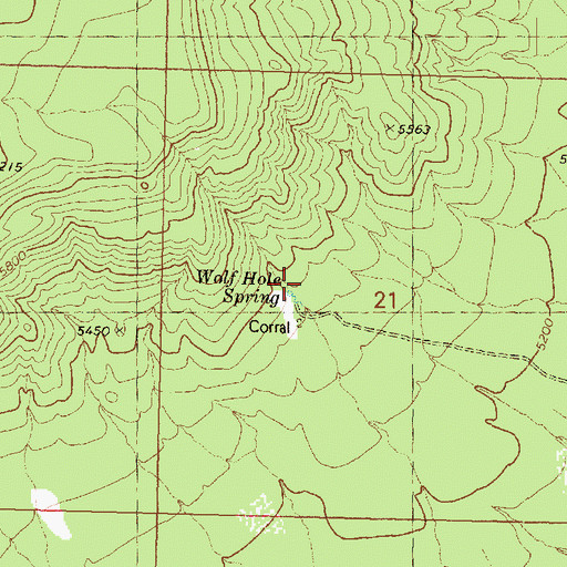 Topographic Map of Wolf Hole Spring, AZ