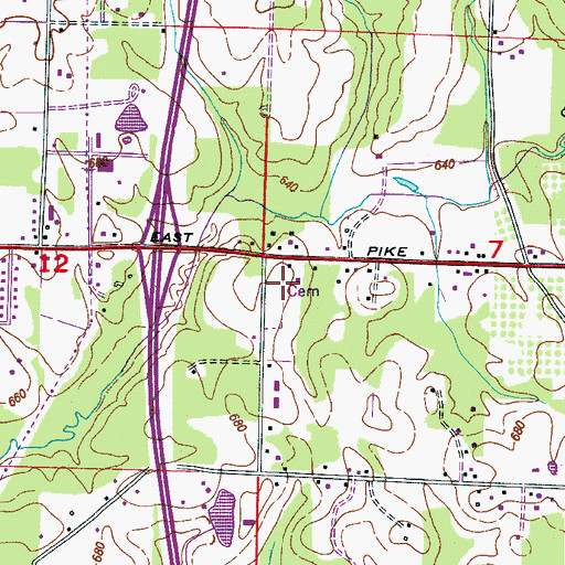 Topographic Map of Reeves Cemetery, AL