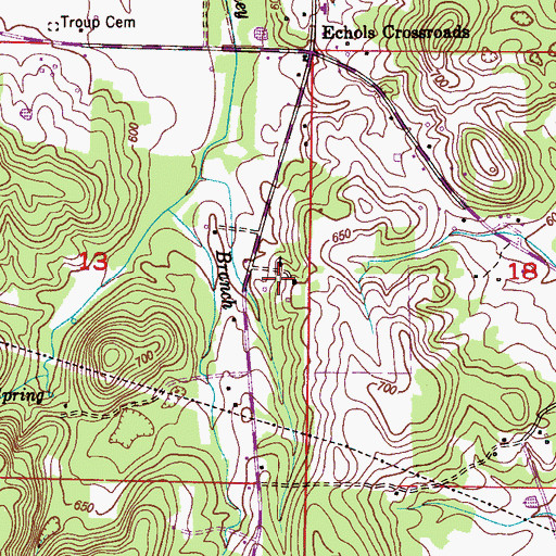 Topographic Map of Saint John School (historical), AL