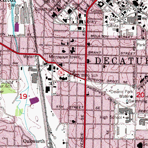 Topographic Map of Saint Pauls Lutheran Church, AL