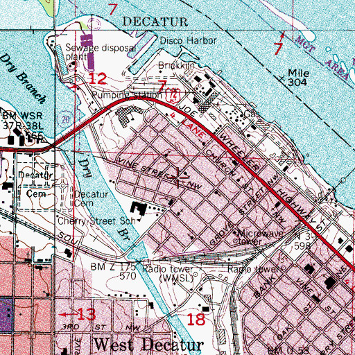 Topographic Map of Saint Pauls Spiritual Church, AL