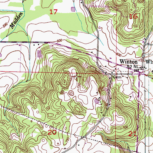 Topographic Map of Sand Mountain High Ridge, AL